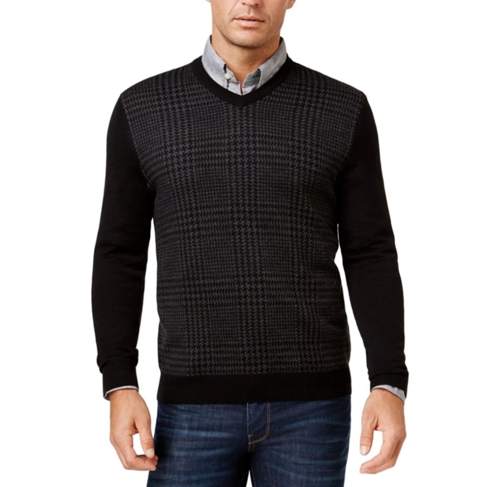 📌3for$10 Club Room Men's Merino Black Wool Knit Sweater